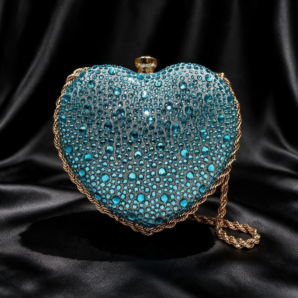Sac de soirée cœur diamanté