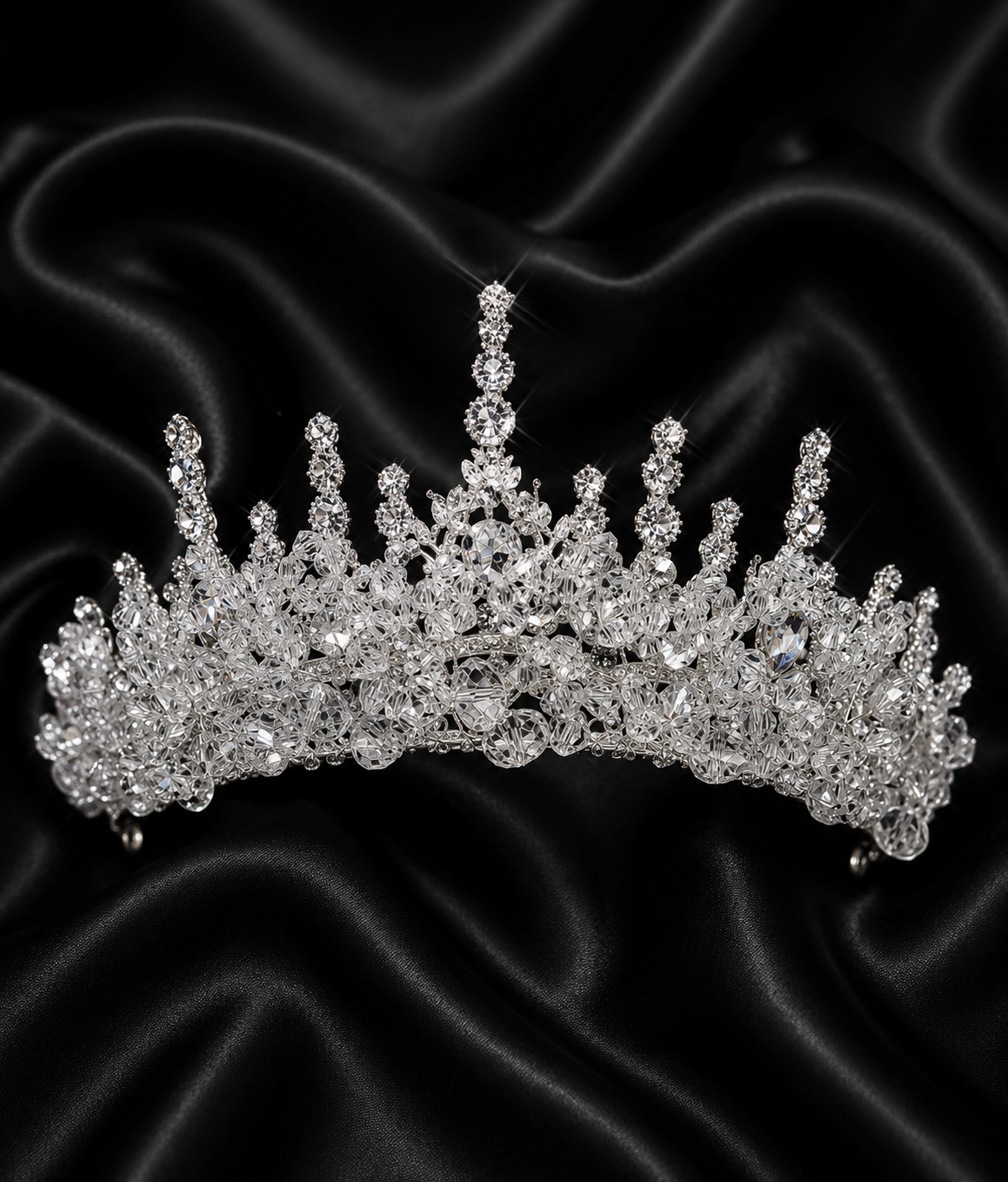 Couronne Royale Impériale Argentée en Cristal