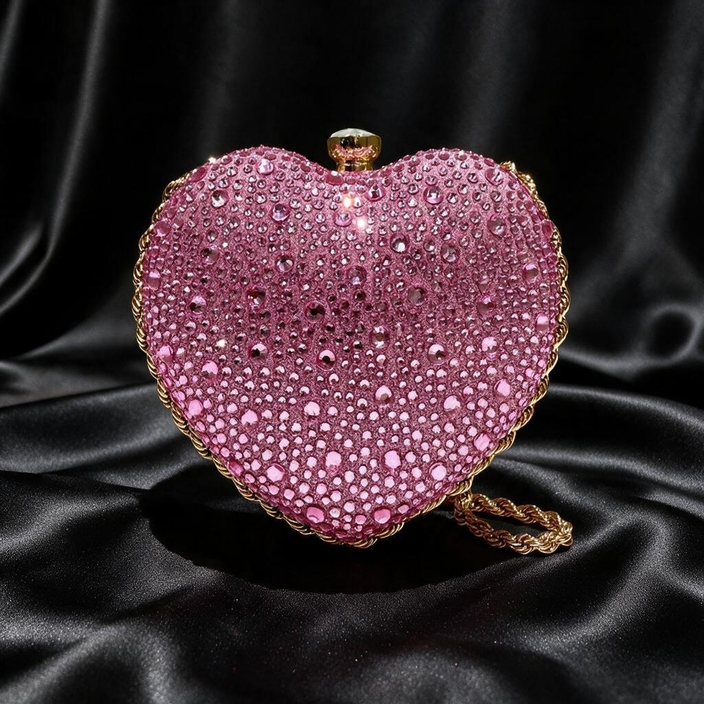 Sac de soirée cœur diamanté