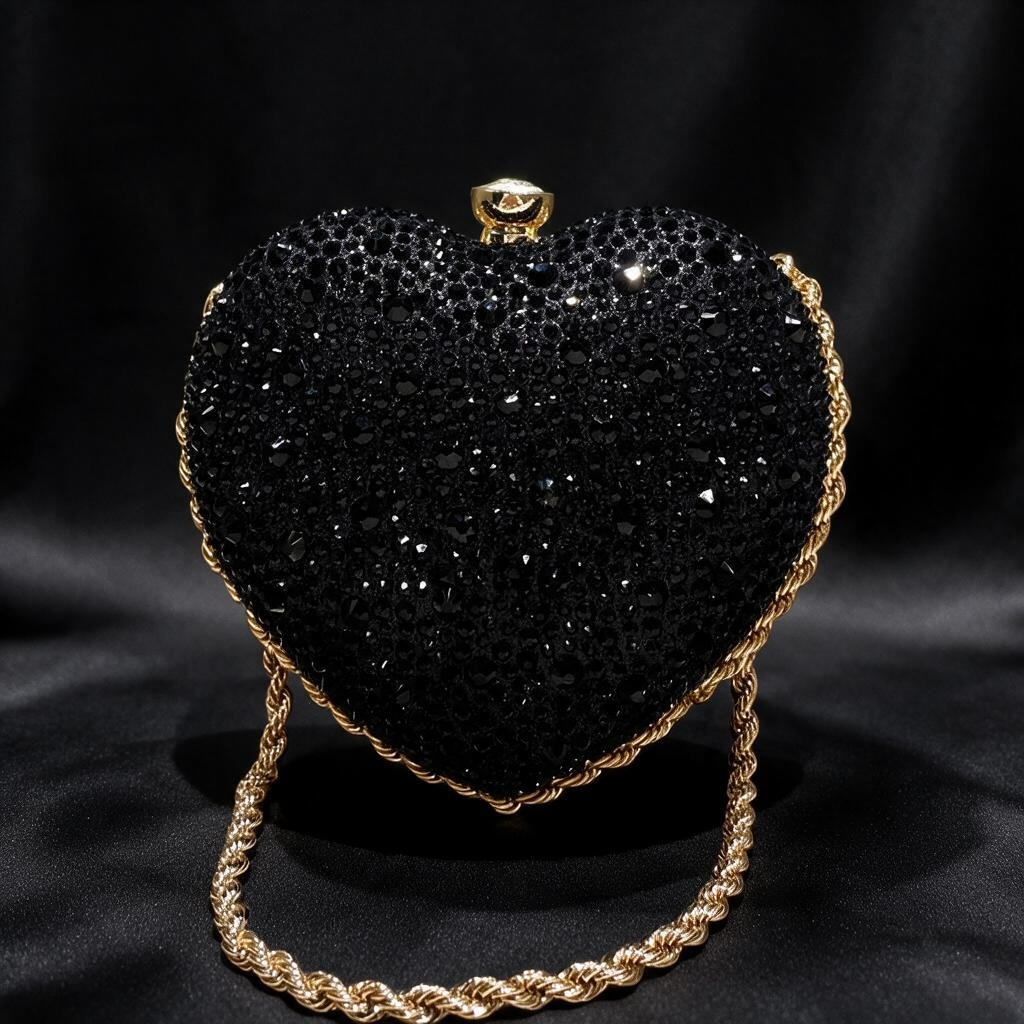 Sac de soirée cœur diamanté