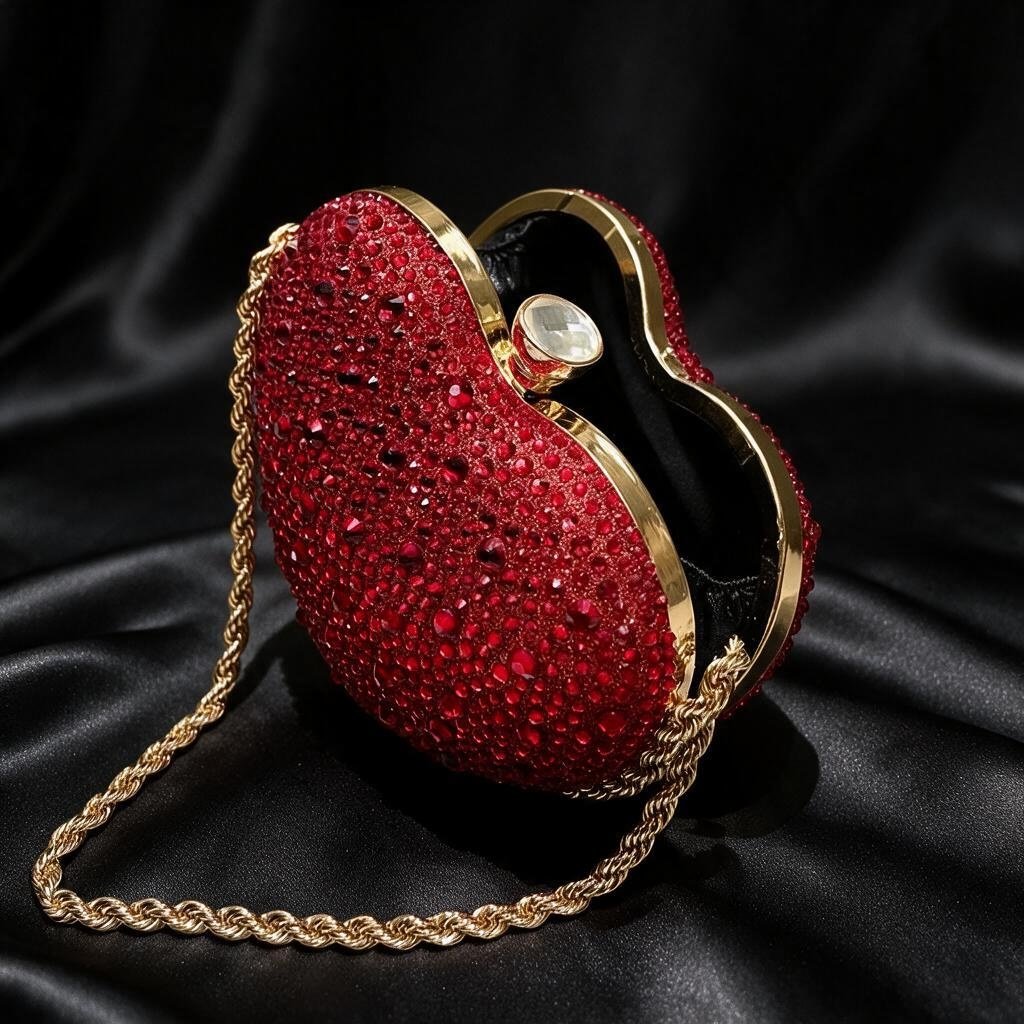Sac de soirée cœur diamanté