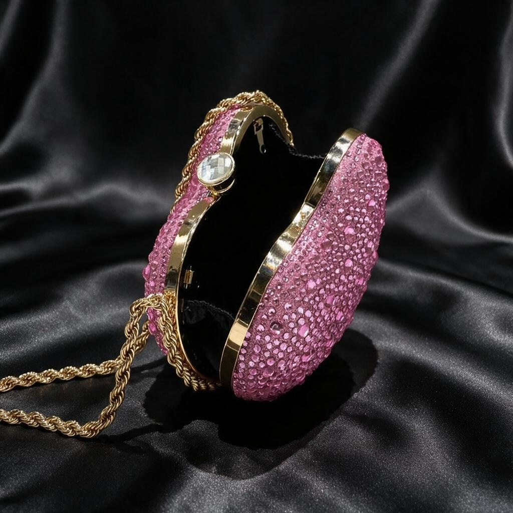 Sac de soirée cœur diamanté