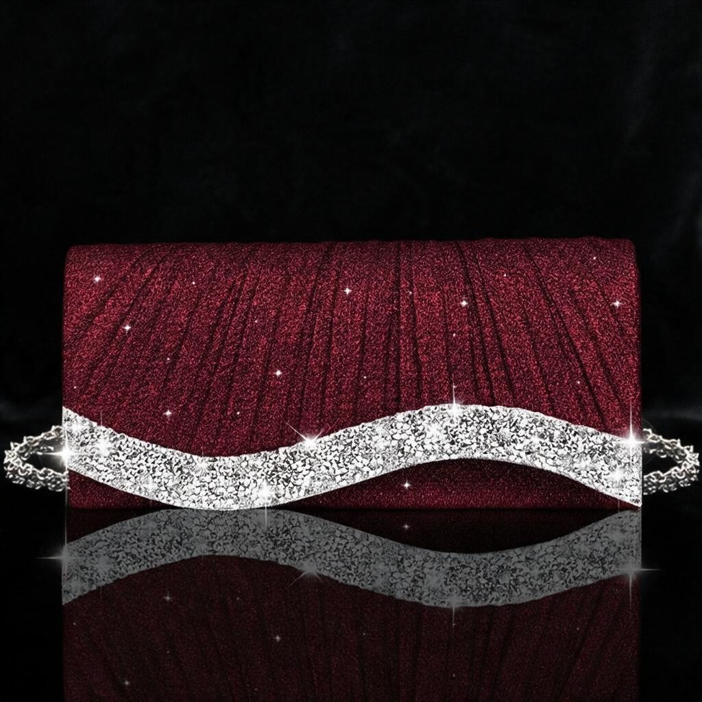 Sac à main argenté avec diamant