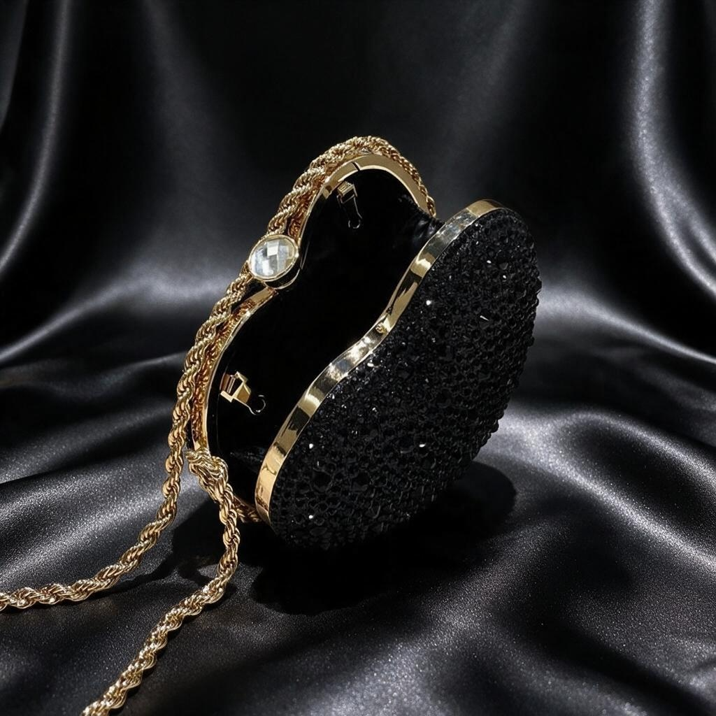 Sac de soirée cœur diamanté