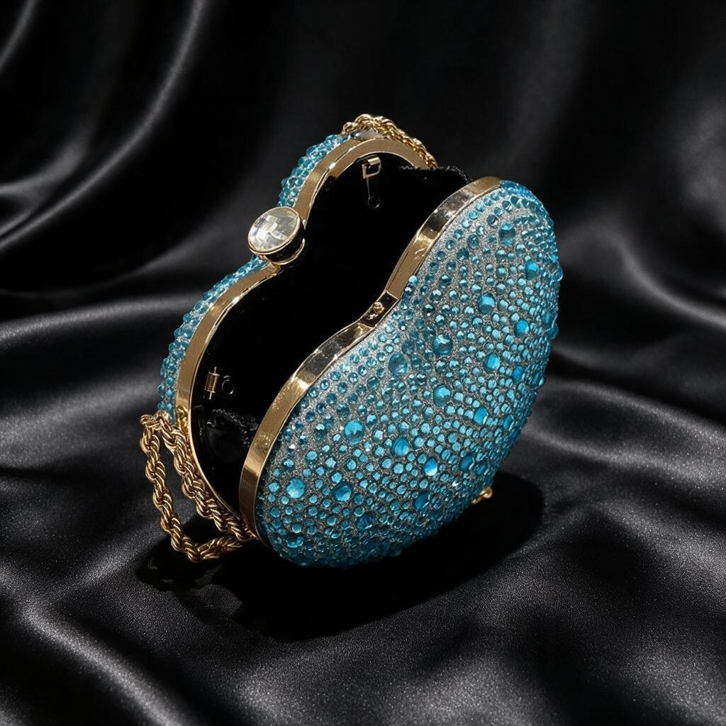 Sac de soirée cœur diamanté